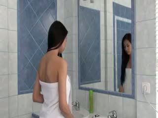 brunette, đồ chơi, sự thủ dâm
