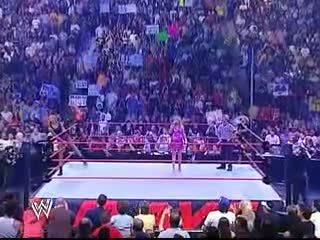 Trish stratus vs stacy keibler bra&amp;panties paddle par a pole match