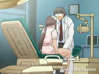 Wdzięczny anime pielęgniarka getting duży jugs teased i mokre crack humped przez the napalone doktor