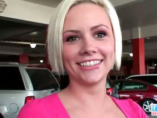 Nasty Blonde Teen Fingers Her Pierced Minge In Car