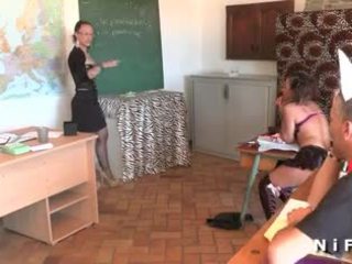 Sodomy in a french students groupsex party at school