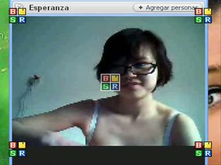 bruneta, webcam, solo girl, brýle