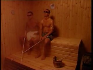 Danish sauna comedy skit with topless girls