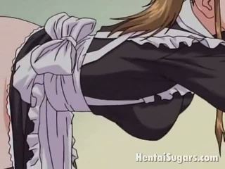 Lovely Anime Maid In Stockings Getting Petite Twat Vibrated By Her Slavemaster