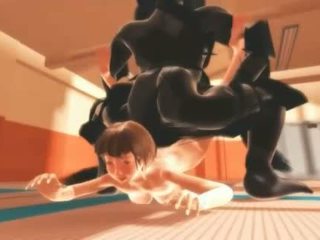 Anime karate babe fucking monsters giant penis