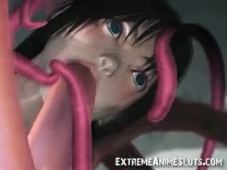 3D Girl Destroyed By Alien Tentacles!