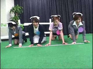 Japonez contestants participa în o nebuna gameshow video